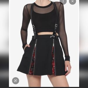 Her Universe Disney Cruella Zipper Pleated Suspender Skirt